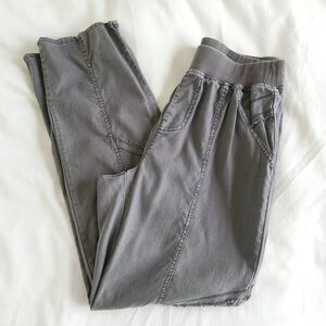 Soft Surroundings Tiered Fringe Pants Women's Size Small Gray Pull On Lyocell